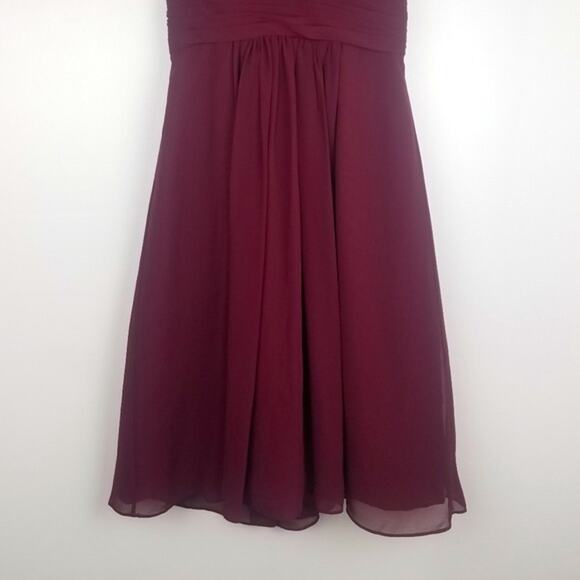 Bill Levkoff | Maroon Strapless Dress Bridesmaid Formal Fit & Flare - Picture 6 of 6